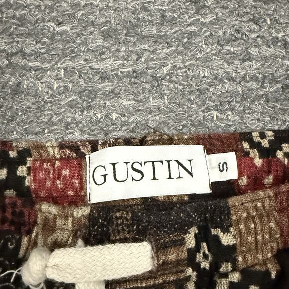 Gustin Japan Red Patchwork Joggers Men Small Geometric Pull On Drawstring USA - Picture 7 of 11